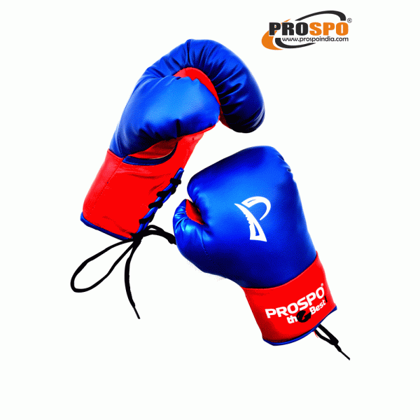 Prospo Traditional Boxing gloves with Laces, Size 8oz, 10oz, 12oz and 14oz (BLUE - RED)