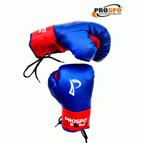 Prospo Traditional Boxing gloves with Laces, Size 8oz, 10oz, 12oz and 14oz (BLUE - RED)