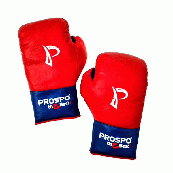 Prospo Traditional Boxing gloves with Laces, Size 8oz, 10oz, 12oz and 14oz (RED- BLUE)