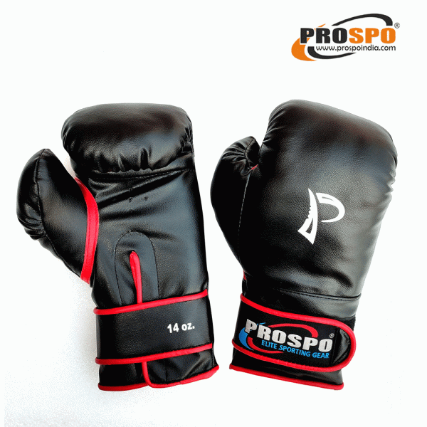 Prospo  Boxing Gloves for Men (Black) – Size 8oz, 10oz, 12oz and 14oz