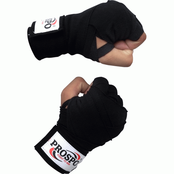 Prospo  Boxing Gloves and Hand Wraps for Men - COMBO (Black)
