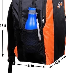MULTIUTILITY BACKPACK IDEAL FOR OFFICE/ CASUAL- 17” BLACK ORANGE