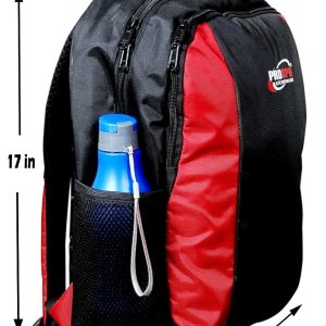 MULTIUTILITY BACKPACK IDEAL FOR OFFICE/ CASUAL- 17” BLACK RED
