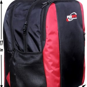 MULTIUTILITY BACKPACK IDEAL FOR OFFICE/ CASUAL- 17” BLACK RED....