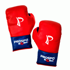 Prospo Traditional Boxing gloves with Laces, Size 8oz, 10oz, 12oz and 14oz (RED- BLUE)