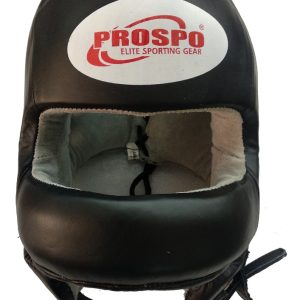 PROSPO LEATHER FACE SAVER HEADGEAR / HEADGUARD - Black