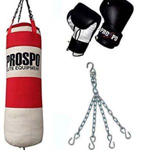 Prospo 3Feet  Heavy Canvas Punching Bag, Boxing Gloves and Chain