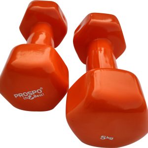 PROSPO SUPERSOFT UNISEX DUMBELLS (PAIR OF 5 KG EACH)