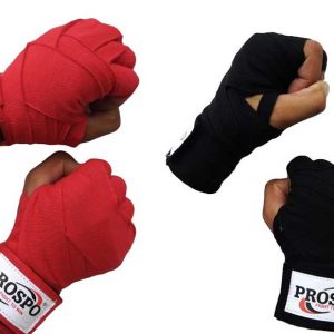 PROSPO Boxing Mexican Stretch  Handwraps (Pack of 2 Pair) - Red and Black